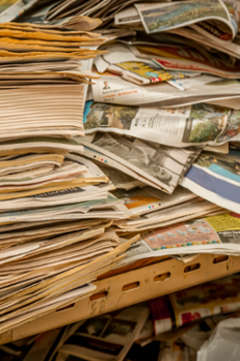 piles of old newspapers 