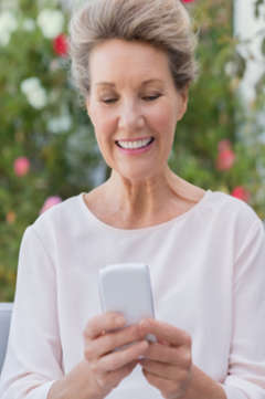 senior woman on smartphone 