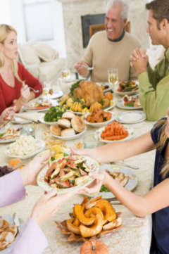 Family enjoying a holiday meal