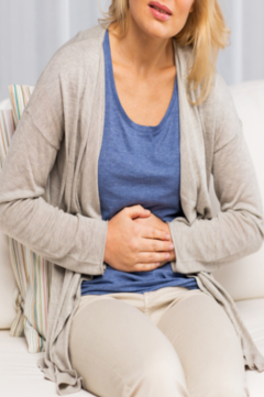woman with stomach pain 
