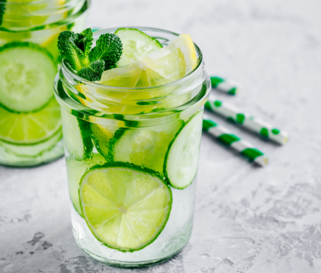 water with lemon and cucumber