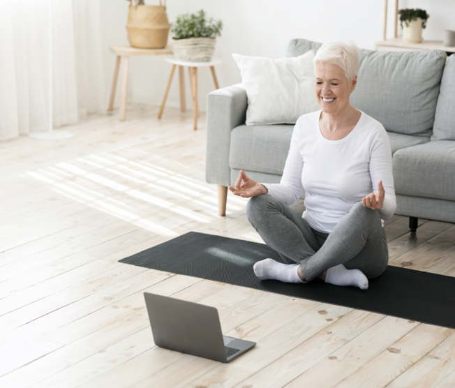 senior woman doing yoga