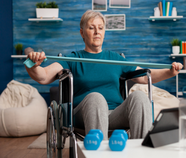 woman doing rehab exercises