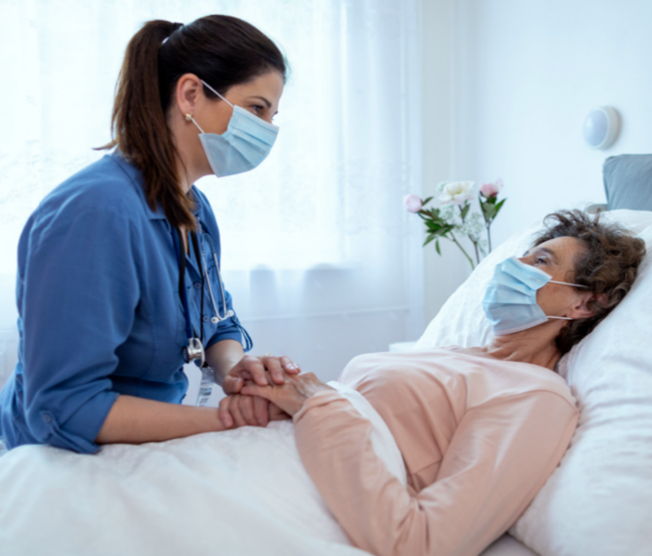 female patient in hospice