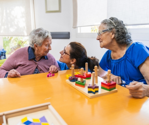 older woman engaging in cognitive activities